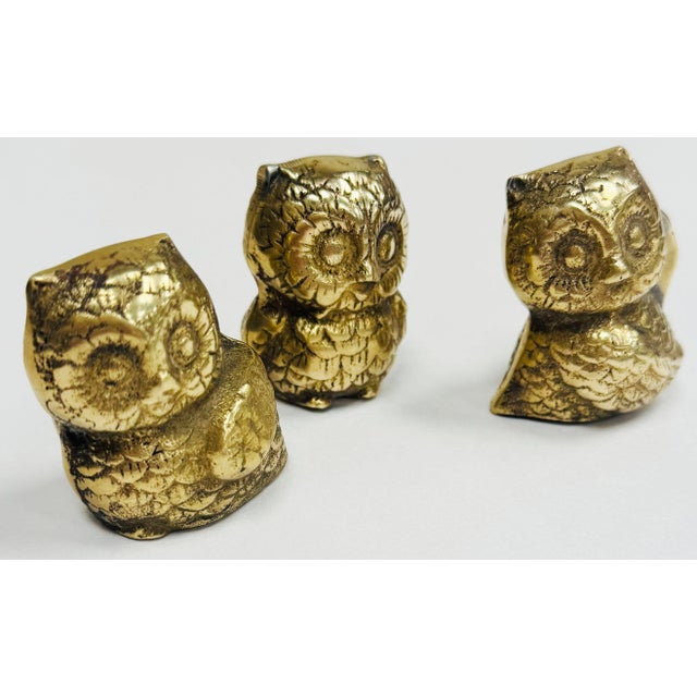 Three Brass Owl Figures* For Sale - Image 4 of 9