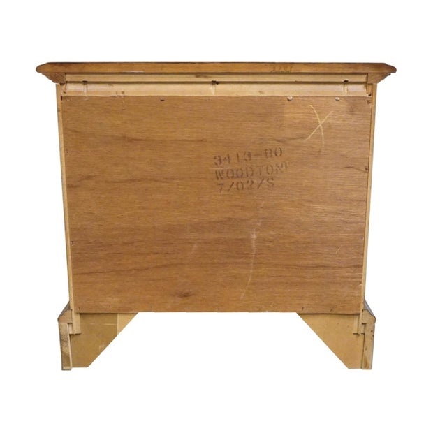 Stanley Furniture Solid Oak Rustic Early American 27" Three Drawer Nightstand 3413-80 For Sale - Image 13 of 15