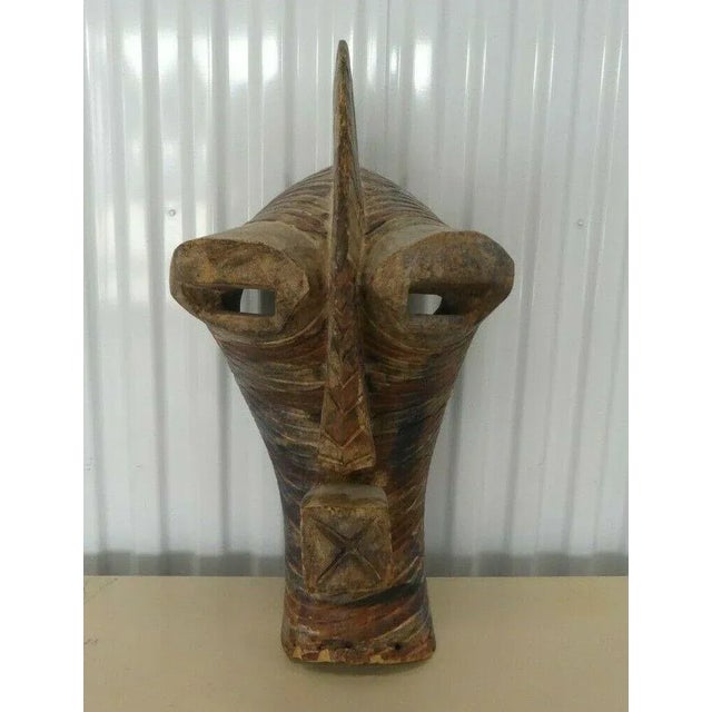 African Songye Mid Century Hand Carved Wooden Tribal Mask For Sale - Image 12 of 12