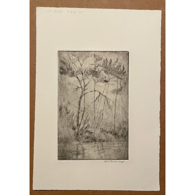 1997 David Baird landscape etching on paper, pencil signed, dated and noted ass a trial proof. Combined shipping...
