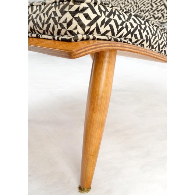 Mid-Century Modern Bent Plywood Scoop Shape Chair & Ottoman on Dowel Legs Mint For Sale - Image 9 of 18