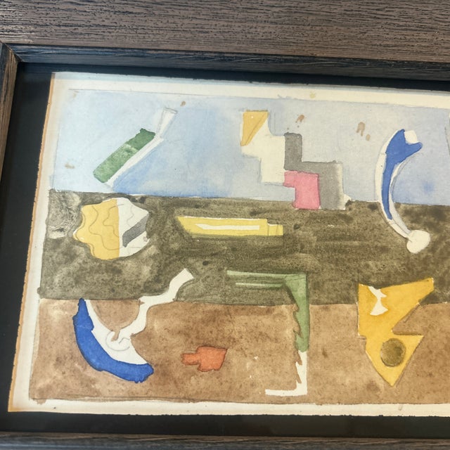 1950’s original abstract expressionist watercolor painting. Measures 6x4.5 or 11x9 framed. Check out my shop Robins Egg...