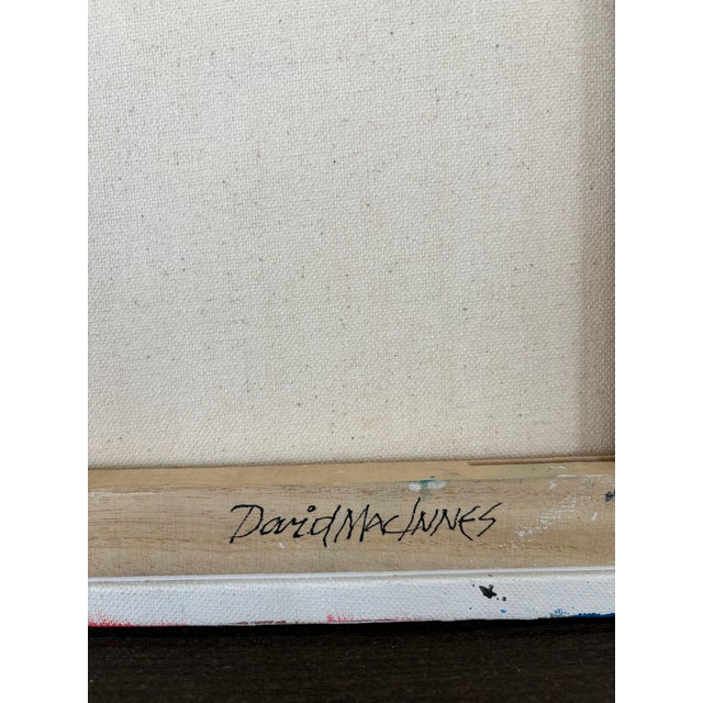Textile David Mac Innes Abstract Painting on Canvas Signed by Artist For Sale - Image 7 of 9