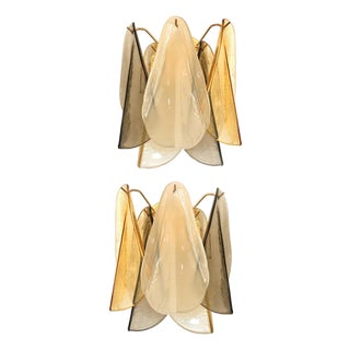 Multicolor Amber Rondini Murano Wall Sconces by Simoeng, Set of 2 For Sale