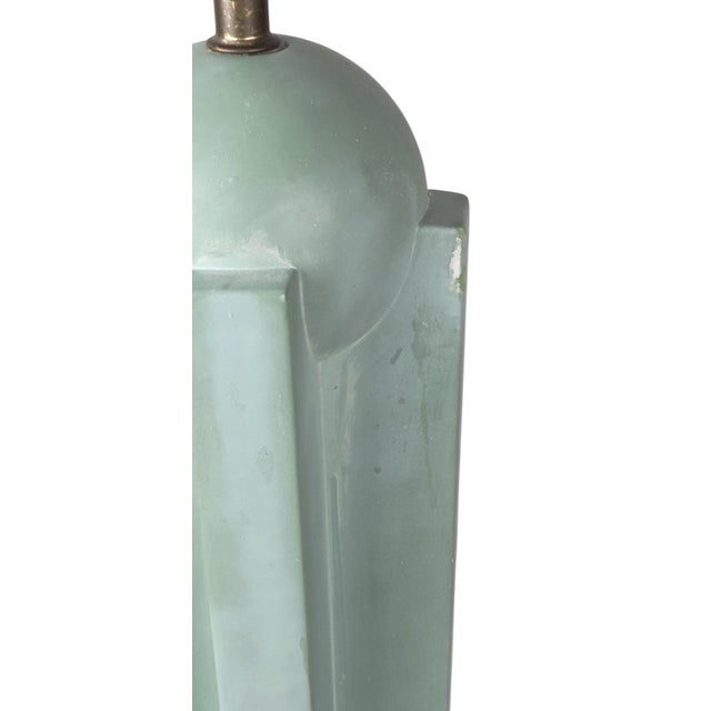 Aqua 1950s Art Deco Style Lamp For Sale - Image 8 of 9