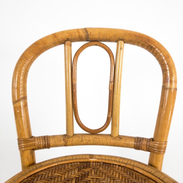Vintage Bamboo Bar Stool For Sale - Image 6 of 10