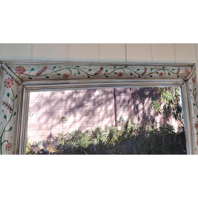Mid-Century Hand Painted Tin Mirror For Sale In Phoenix - Image 6 of 9