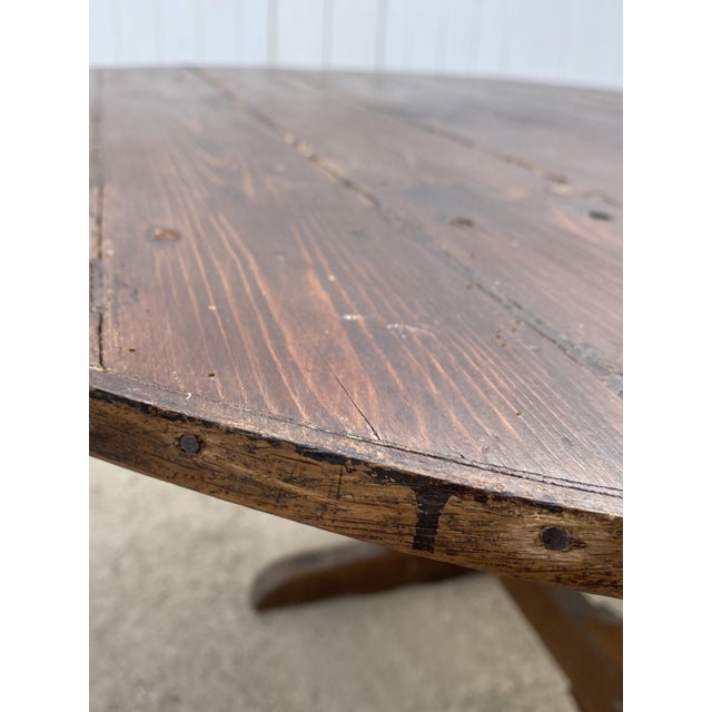 Antique Round Winemaker's Target Folding Table with Tilting Top, 1890s For Sale - Image 6 of 18