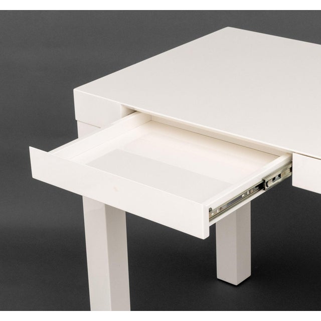 Early 21st Century Modern White Lacquered Parson's Desk For Sale - Image 5 of 7