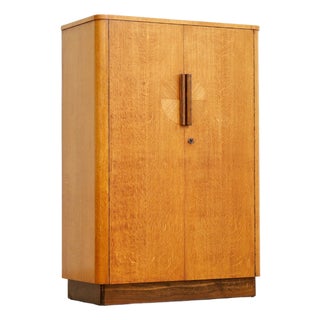 1950s Light Oak Gentleman's Armoire by Ton, Attributed For Sale
