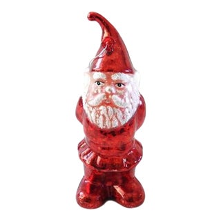 Glass Red Gnome Christmas Tree Ornament For Sale