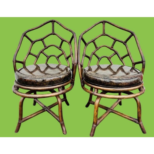 Wood Tommi Parzinger and Henry Olko for Willow and Reed Dining Chairs Labeled - Set of 2 For Sale - Image 7 of 9