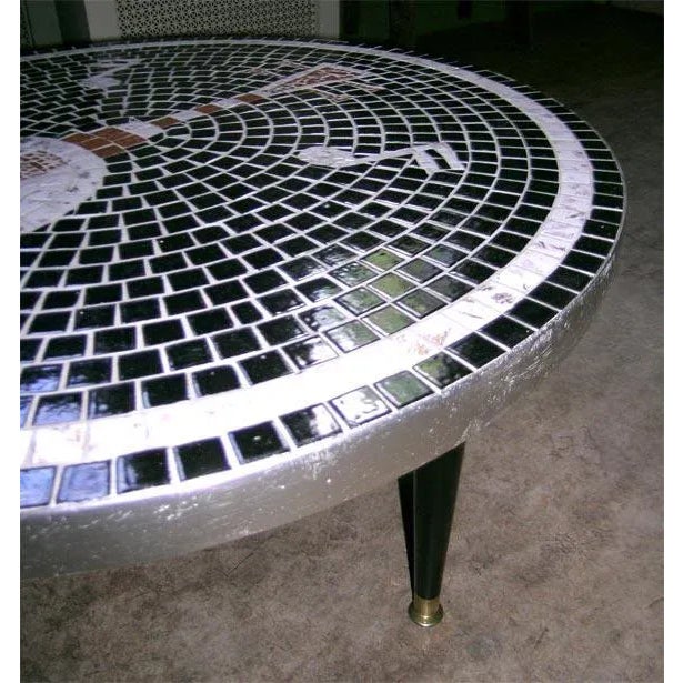 1950s 1950s Vintage Mosaic Tile Top Table For Sale - Image 5 of 7