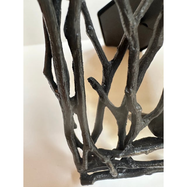 Modern Michael Aram Twig Convertible Picture Frame Oxidized Metal 9.5"x 7.5" Holds 4x6 Photo For Sale - Image 3 of 13