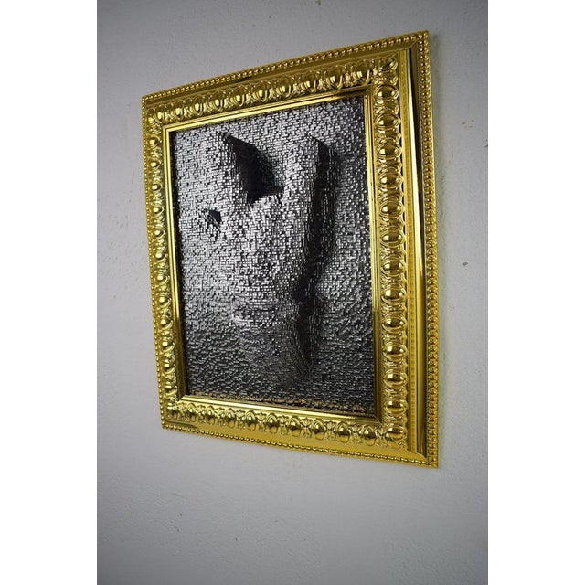 Contemporary Sagrasse, Rock Pin Art, Mixed Media on Resin, Framed For Sale - Image 3 of 6