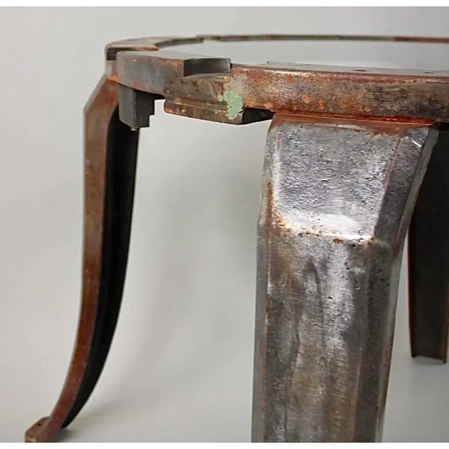 1940s Pair of Industrial Glass Top Tables Circa 1940s For Sale - Image 5 of 9