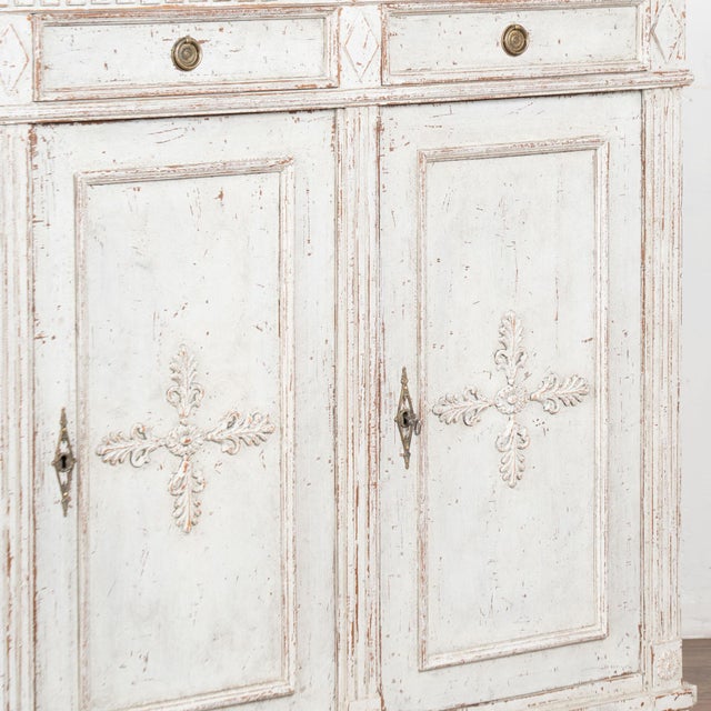 19th Century Swedish White Painted Gustavian Tall Sideboard For Sale - Image 11 of 18