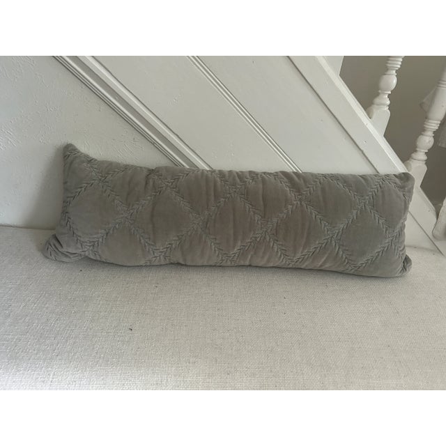 Bella Notte and Linen Long Lumber Pillow in Sterling For Sale - Image 9 of 12