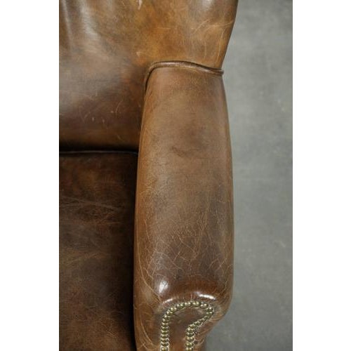Brown Chair in Cowhide Leather For Sale - Image 8 of 13