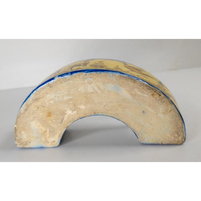 20th Century Spanish or Mexican Talavera Majolica Faience Demilune Bowl For Sale - Image 10 of 10