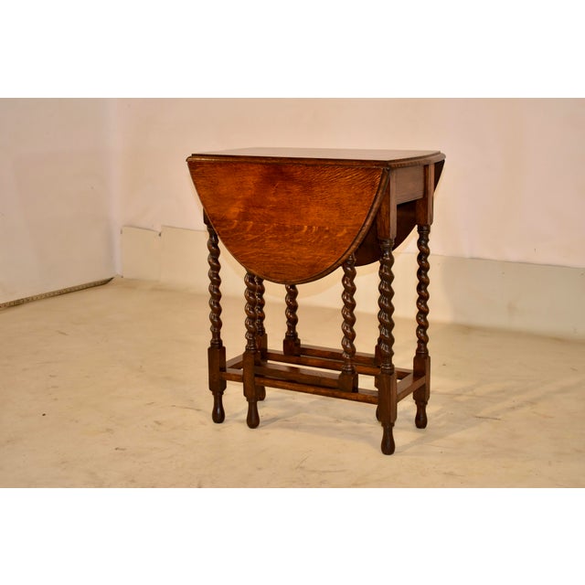Period Edwardian Oak Gateleg Table From England, c.1900 For Sale - Image 4 of 6