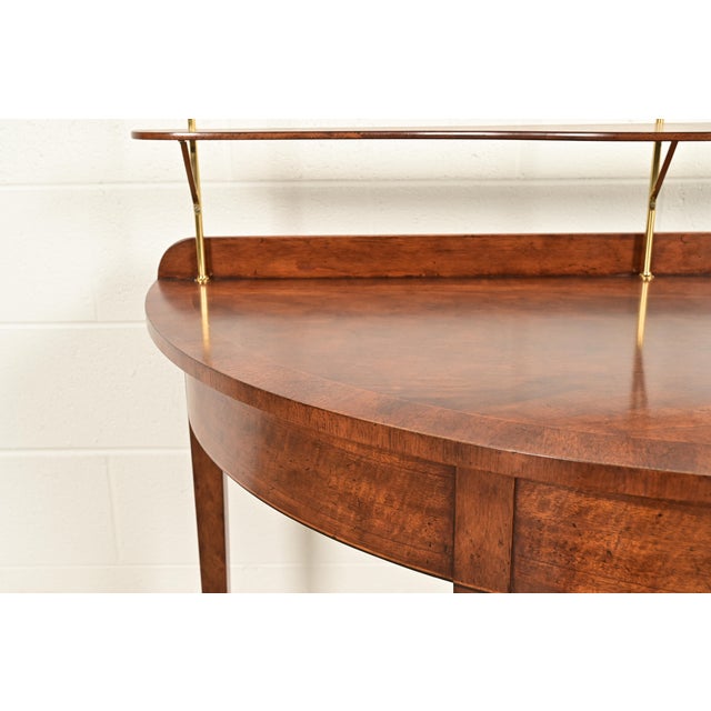 Wood Baker Furniture Federal Banded Mahogany Demilune Console Table or Entry Table For Sale - Image 7 of 13