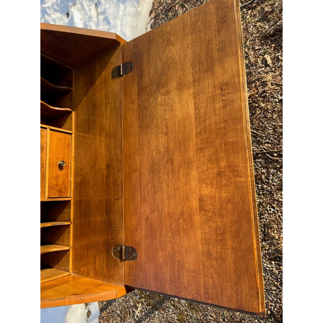 Ethan Allen Desk Solid Maple Slant Top Secretary From C1776 Collection For Sale - Image 9 of 11