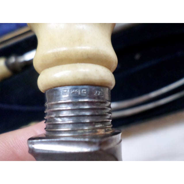 Metal Antique English Victorian Robert Mosley Cutler & Silversmith 3 Piece Bone Carving Set For Sale - Image 7 of 16