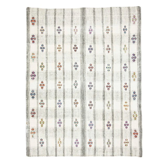 Textile Vintage Modern Turkish Adana Kilim Rug For Sale - Image 7 of 7