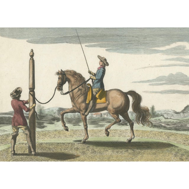 Baroque Georg Simon Winter von Adlersflügel, Horse Training at the Pillar Baroque Riding School, 1678, Print For Sale - Image 3 of 9
