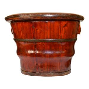 Late 19th Century Red Lacquer Chinese Baby Bath