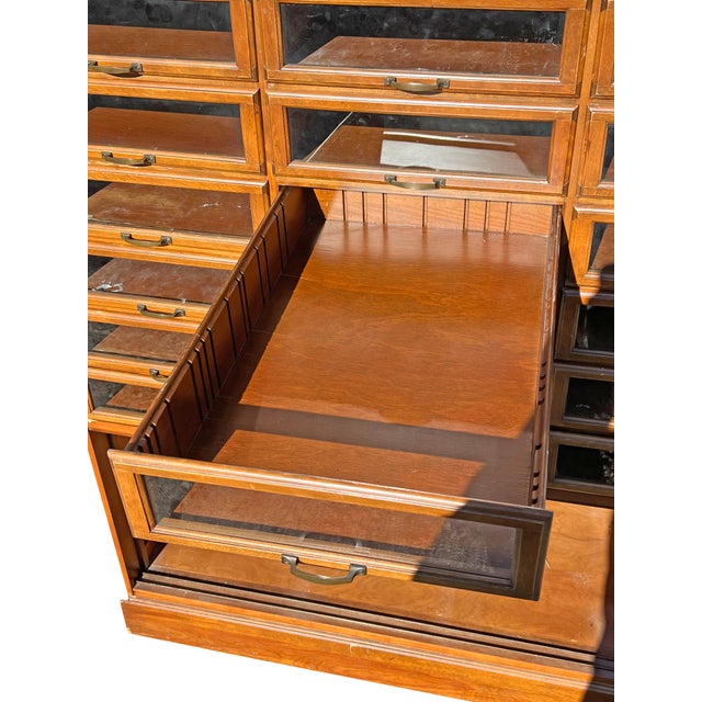 Antique Haberdashery Haberdashers Shop Cabinet With Glass Drawers For Sale - Image 10 of 12