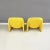 1970s Set of Italian Modern Yellow Fabric Alky Lounge Chairs attributed to Piretti for Anonima Castelli 1970 For Sale - Image 5 of 12