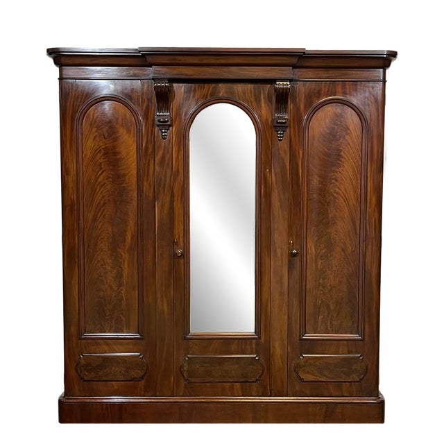 19th Century Victorian Mahogany Wardrobe For Sale