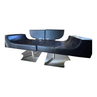 Late 20th Century Modern Vintage Italian Set of Two Armchairs For Sale