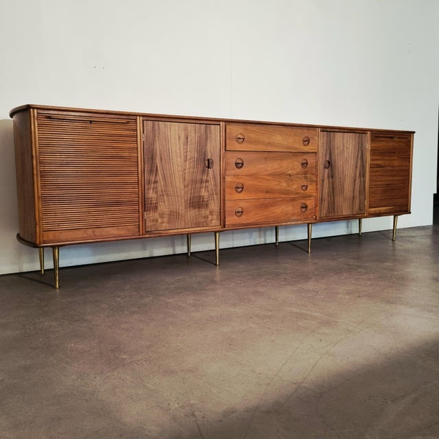Wood Large Walnut Sideboard by William Watting for Modernord, Netherlands, 1950s For Sale - Image 7 of 11
