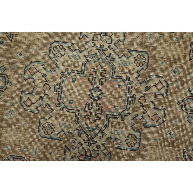Tabriz Rug 7’11” X 11’3” Pink Wool Vintage Distressed Hand-Knotted Carpet For Sale - Image 10 of 15