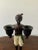 Late 20th Century Pair of Vintage Painted Cast-Iron Figurative Double Candleholders For Sale - Image 5 of 12