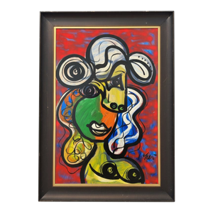 "My Friend Pablo Picasso" Titled Peter Keil Painting Framed