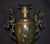 Metal Vintage Mixed Metal Vase French Style Urn With Figural Cherubs and Cranes For Sale - Image 7 of 17