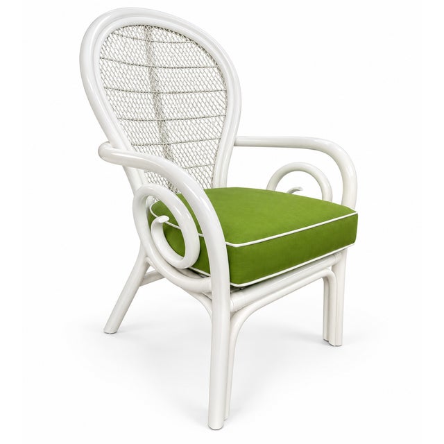 Vintage Typhoon Fan-Back Rattan Chairs — Set of 4 For Sale - Image 4 of 9