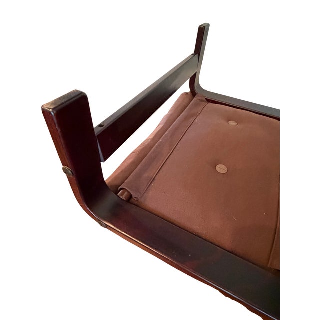 Vintage Norwegian Leather Ottoman | Scandinavian Mid-Century Modern Bentwood & Sling Footstool | Ingmar Relling Style For Sale - Image 13 of 16