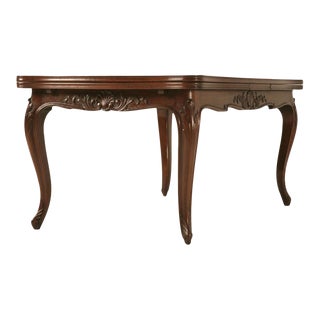 Antique Italian Louis XV Oak & Walnut Draw-Leaf Table For Sale