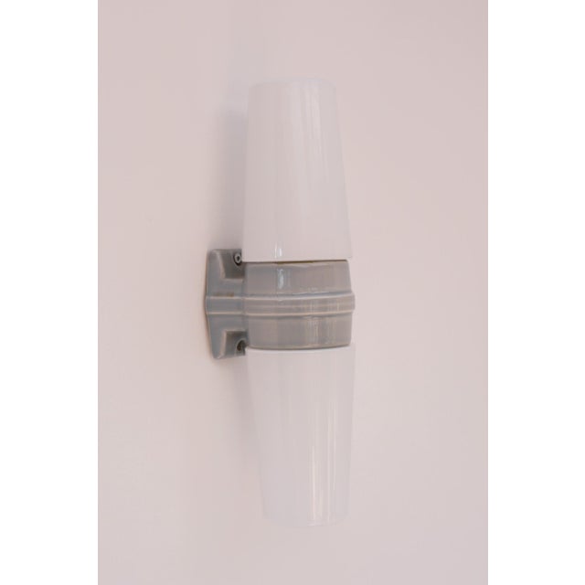 Large Mid-Century Modern Pale Grey Bathroom Sconce by Sigvard Bernadotte For Sale - Image 17 of 18