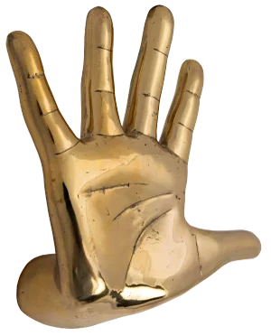 NOIR Hand on the Wall Object, Brass