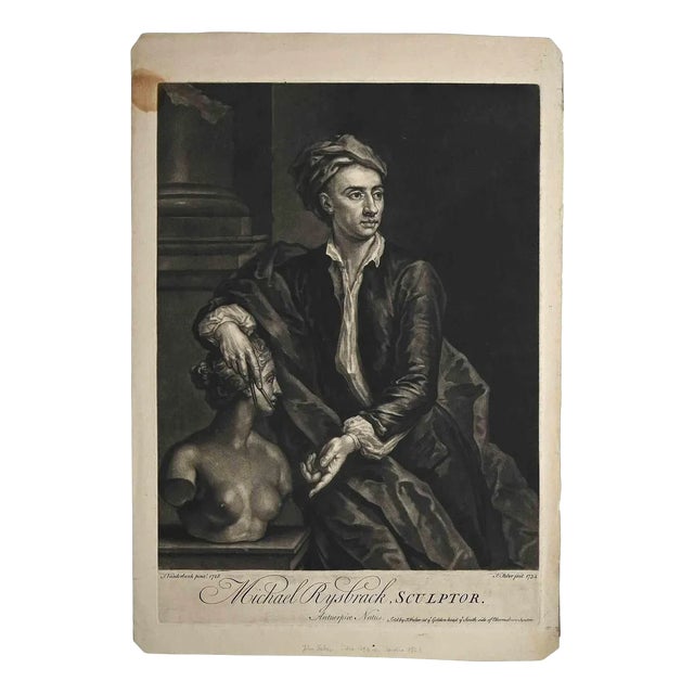 Johann Jakob Haid, Portrait of Johann Kepezky, Original Etching, 1734 For Sale