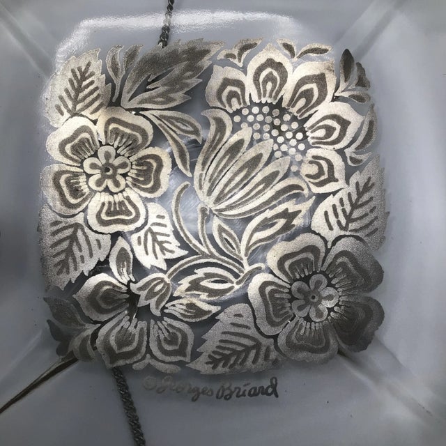 Georges Briard Glass Pickle Dish Bowl With Attached Cocktail Fork For Sale In Sacramento - Image 6 of 12