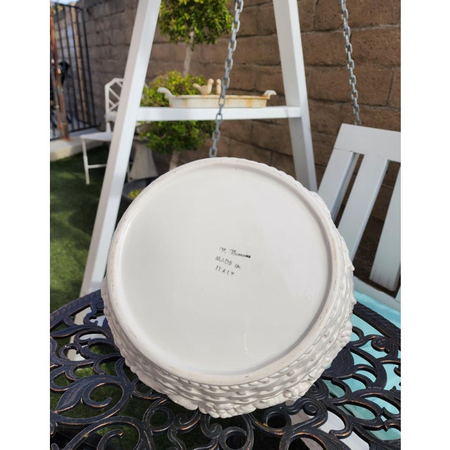 White Vintage Italian Blanc De Chine Ceramic Basket For Sale - Image 8 of 9