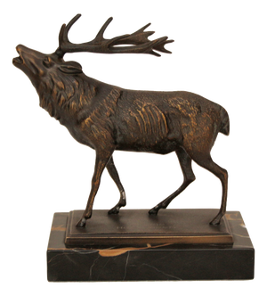 Vintage Bronze and Marble Deer, 1960