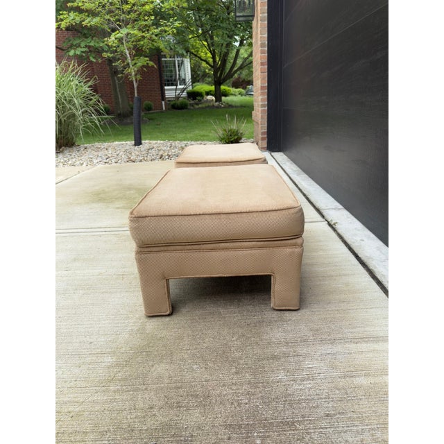 Mid 20th Century Vintage Mid-Century Modern Contemporary Low Ottoman Bench Stools - A Pair For Sale In Columbus - Image 6 of 7